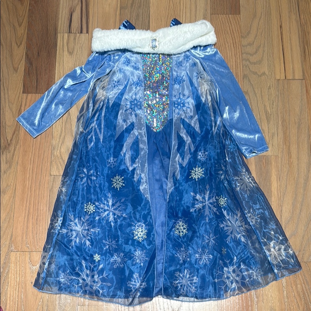 H&M Blue and White Seasonal Costume with Glittery Snowflakes